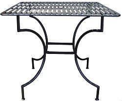 Easy to Assemble Iron Patio Table - Square Pewter 3" with Umbrella Hole - Pangaea Home and Garden Furniture - FM-C4850