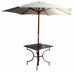 Easy to Assemble Iron Patio Table - Square Pewter 3" with Umbrella Hole - Pangaea Home and Garden Furniture - FM-C4850