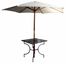 Easy to Assemble Iron Patio Table - Square Pewter 3" with Umbrella Hole - Pangaea Home and Garden Furniture - FM-C4850