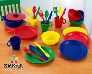Educational Toy - 27 Piece Cookware Set - Primary - KidKraft Furniture - 63127
