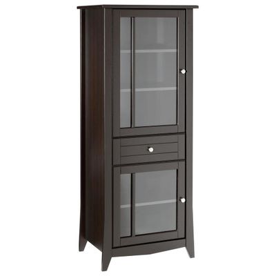 Elegance Curio Cabinet - 2 Glass doors, 1 Drawer, 3 Adjustable Shelves - Nexera Furniture