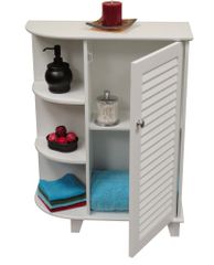 Ellsworth Floor Cabinet with Side Shelves in White - RiverRidge - 06-025
