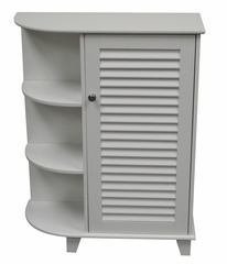 Ellsworth Floor Cabinet with Side Shelves in White - RiverRidge - 06-025