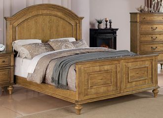 Emily Queen Panel Bed in Oak - 202571Q