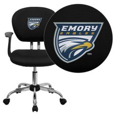 Emory University Eagles Black Mesh Task Chair - H-2376-F-BK-ARMS-45010-EMB-GG