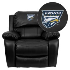 Emory University Eagles Leather Rocker Recliner - MEN-DA3439-91-BK-45010-EMB-GG