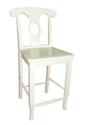 Empire Stool with Solid Wood Seat in Linen White - S31-122W