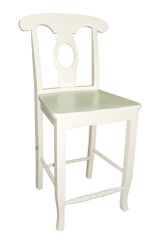 Empire Stool with Solid Wood Seat in Linen White - S31-122W
