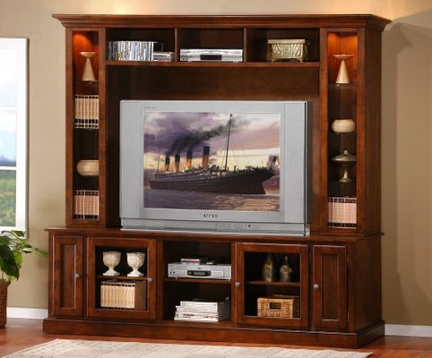 Entertainment Center - 2 Piece Set in Merlot Oak - Coaster