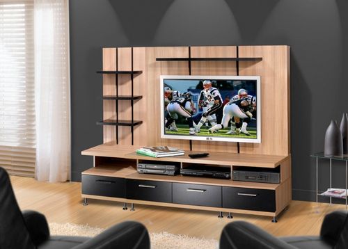 Entertainment Center Set 1 in Biscotti and Black - Eclipse Collection - Nexera Furniture - 400046