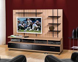 Entertainment Center Set 1 in Biscotti and Black - Eclipse Collection - Nexera Furniture - 400046