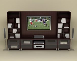 Entertainment Center Set 1 in Espresso - Brooklyn Collection - Nexera Furniture - 400050