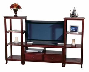 Entertainment Center Set in Merlot - Office Star - ESET-2