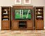 Entertainment Console, 2 Pier Cabinets and Back Panel Set in Soft Mahogany - Jamaican Bay - 5535-44