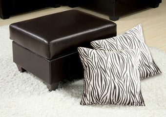Espresso Bycast Ottoman with 2 Pillows - Vogue - 05909