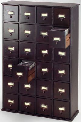 Espresso Library Style DVD Cabinet - Leslie Dame DVD Storage - CD-456-78