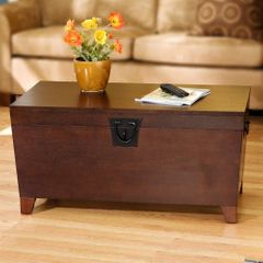 Espresso Pyramid Trunk Cocktail Table - Holly and Martin