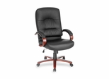 Executive High-Back Chair - Black Leather - LLR60335