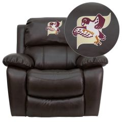 Fairmont State University Falcons Leather Rocker Recliner  - MEN-DA3439-91-BRN-41029-EMB-GG