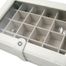Faux Leather Crystal Jewelry Box with 24 Sections in Ivory - Elaine - Jewelry Boxes by Mele - 0055030M