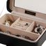 Faux Leather Glass Top Jewelry Box in Black - Rio - Jewelry Boxes by Mele - 0055362M