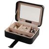 Faux Leather Glass Top Jewelry Box in Black - Rio - Jewelry Boxes by Mele - 0055362M