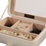 Faux Leather Glass Top Jewelry Box in Ivory - Rio - Jewelry Boxes by Mele - 0055330M