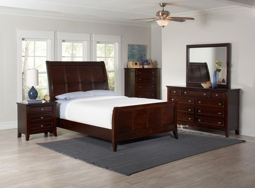 Findley 5PC Queen Bedroom Set in Dark Cherry - 202791Q