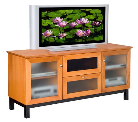 Flat Panel / Flat Screen TV Stand - 62 Inch Arts and Crafts Styled TV Entertainment Console for Plasma/LCD Installations - FT62RB