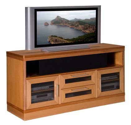 Flat Panel / Flat Screen TV Stand - 62 Inch Transitional TV Entertainment Console for Plasma/LCD Installations - FT62TRY