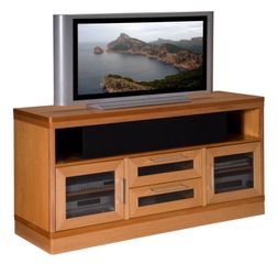 Flat Panel / Flat Screen TV Stand - 62 Inch Transitional TV Entertainment Console for Plasma/LCD Installations - FT62TRY