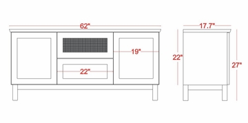 Flat Panel / Flat Screen TV Stand - 62 Inch Transitional TV Entertainment Console for Plasma/LCD Installations - FT62TRY