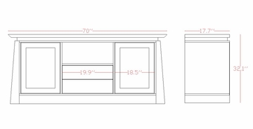 Flat Panel / Flat Screen TV Stand - 70 Inch Contemporary Asian TV Entertainment Console for Plasma/LCD Installations - ELEGANTE