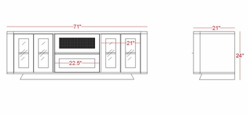 Flat Panel / Flat Screen TV Stand - 70 Inch Transitional TV Entertainment Console for Plasma/LCD Installations - FT71CRC
