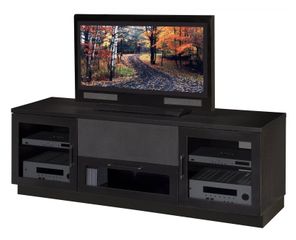 Flat Panel / Flat Screen TV Stand - 72 Inch Contemporary TV Entertainment Console for Plasma/LCD Installations in Ebonized Cherry - FT72CC-EBONIZED