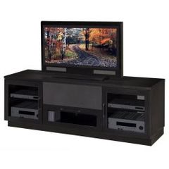Flat Panel / Flat Screen TV Stand - 72 Inch Contemporary TV Entertainment Console for Plasma/LCD Installations in Ebonized Cherry - FT72CC-EBONIZED