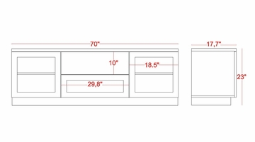 Flat Panel / Flat Screen TV Stand - 72 Inch Contemporary TV Entertainment Console for Plasma/LCD Installations in Ebonized Cherry - FT72CC-EBONIZED
