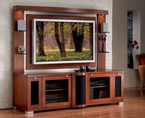 Flat Panel / Flat Screen TV Stand with Back Panel - Allegro - JSP Furniture - A-80-P-SP