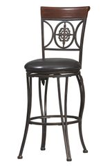Fleur De Lis Bar Stool - Linon Furniture - 02733MTL-01-KD-U