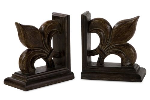 Fleur-De-Lis Bookends (Set of 2) - IMAX - 47074-2