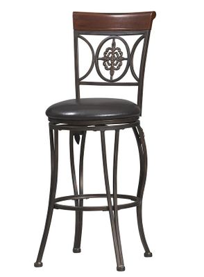 Fleur De Lis Counter Stool - Linon Furniture - 02732MTL-01-KD-U