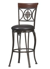 Fleur De Lis Counter Stool - Linon Furniture - 02732MTL-01-KD-U