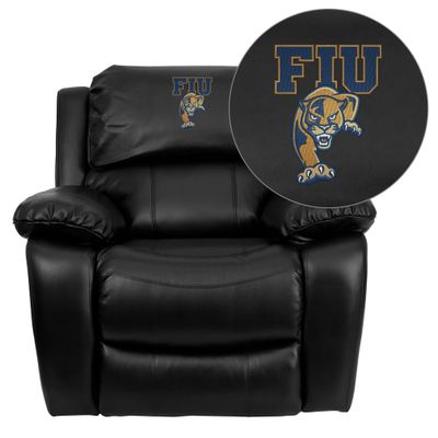 Florida International University Golden Panthers Embroidered Black Leather Rocker Recliner  - MEN-DA3439-91-BK-41033-EMB-GG