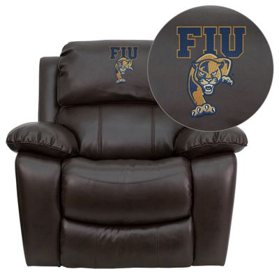 Florida International University Golden Panthers Leather Rocker Recliner - MEN-DA3439-91-BRN-41033-EMB-GG