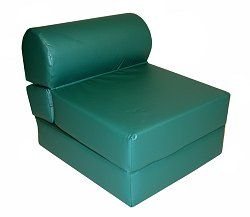 Foam Furniture Adult Studio Chair Sleeper Jr. Twin 28" Vinyl in Emerald Green - 32-2120-320