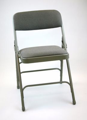 Folding Chair - Metal Folding Chair (Set of 4) with Fabric Seat and Back in Black / Black - ACT3000AFBLACK-SET