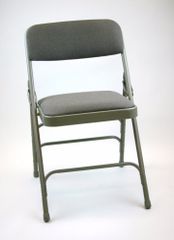 Folding Chair - Metal Folding Chair (Set of 4) with Fabric Seat and Back in Black / Black - ACT3000AFBLACK-SET