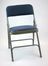 Folding Chair - Metal Folding Chair (Set of 4) with Fabric Seat and Back in Blue / Grey - ACT3000AFBLUEGREY-SET