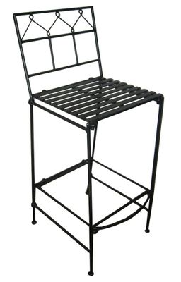 Folding Classic Iron Bar Stool - Black - Pangaea Home and Garden Furniture - FM-NT0026-K