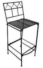 Folding Classic Iron Bar Stool - Black - Pangaea Home and Garden Furniture - FM-NT0026-K